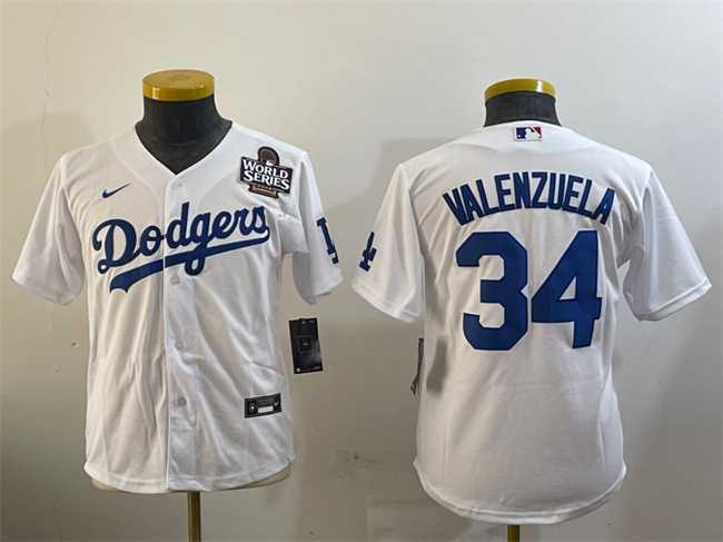 Womens Los Angeles Dodgers #34 Fernando Valenzuela White 2024 World Series Cool Base Stitched Baseball Jersey->mlb womens jerseys->MLB Jersey